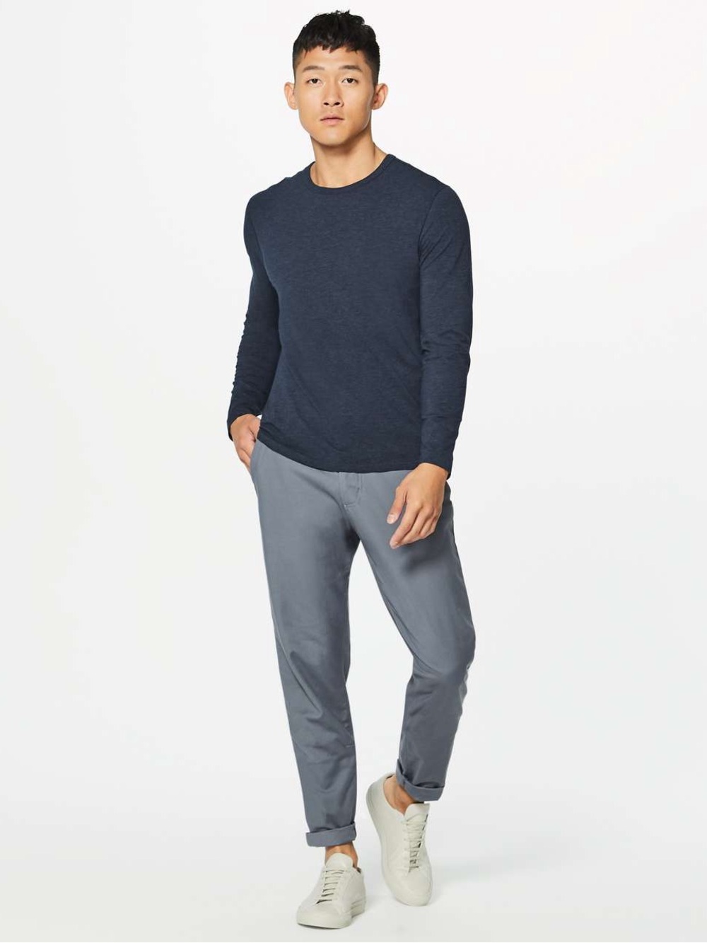 Lululemon Men’s - 5 Year Basic Long Sleeve - Heathered Nautical Navy - M/L*